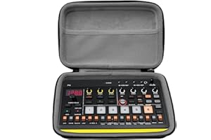 Musiin Sampler Synthesizer Case compatible with Roland AIRA Compact P-6, S-1, T-8, J-6, E-4. Dual zipper design, with mesh pockets and velvet lining. Portable, handheld storage bag(Grey)