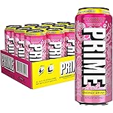 PRIME Energy STRAWBERRY LEMONADE, Sugar Free Energy Drink, 200mg Caffeine and 355mg of Electrolytes for Hydration, Low Calorie, Vegan, Gluten Free,16 Fluid Ounce, 12 Pack