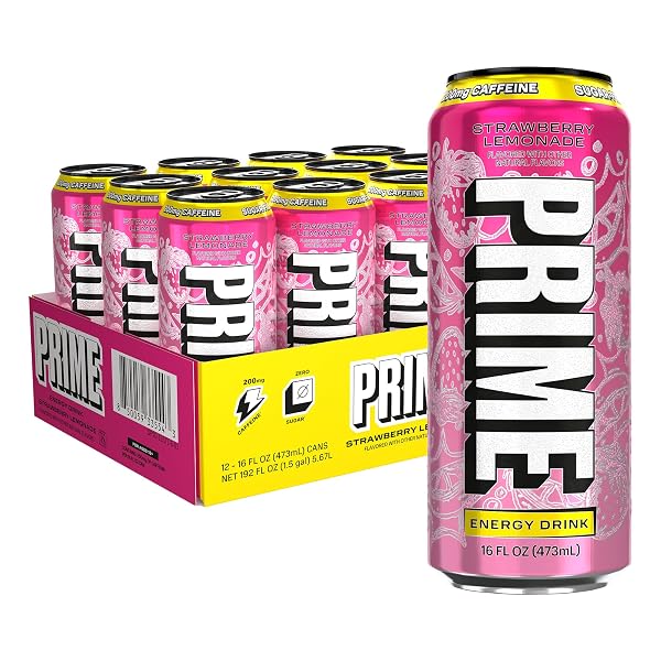 PRIME ENERGY STRAWBERRY LEMONADE, SUGAR FREE ENERGY DRINK,...