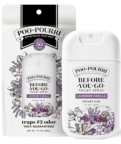 POO-POURRI BEFORE-YOU-GO POCKET TOILET SPRAY, TRAVEL ESSENTIALS, LAVENDER...