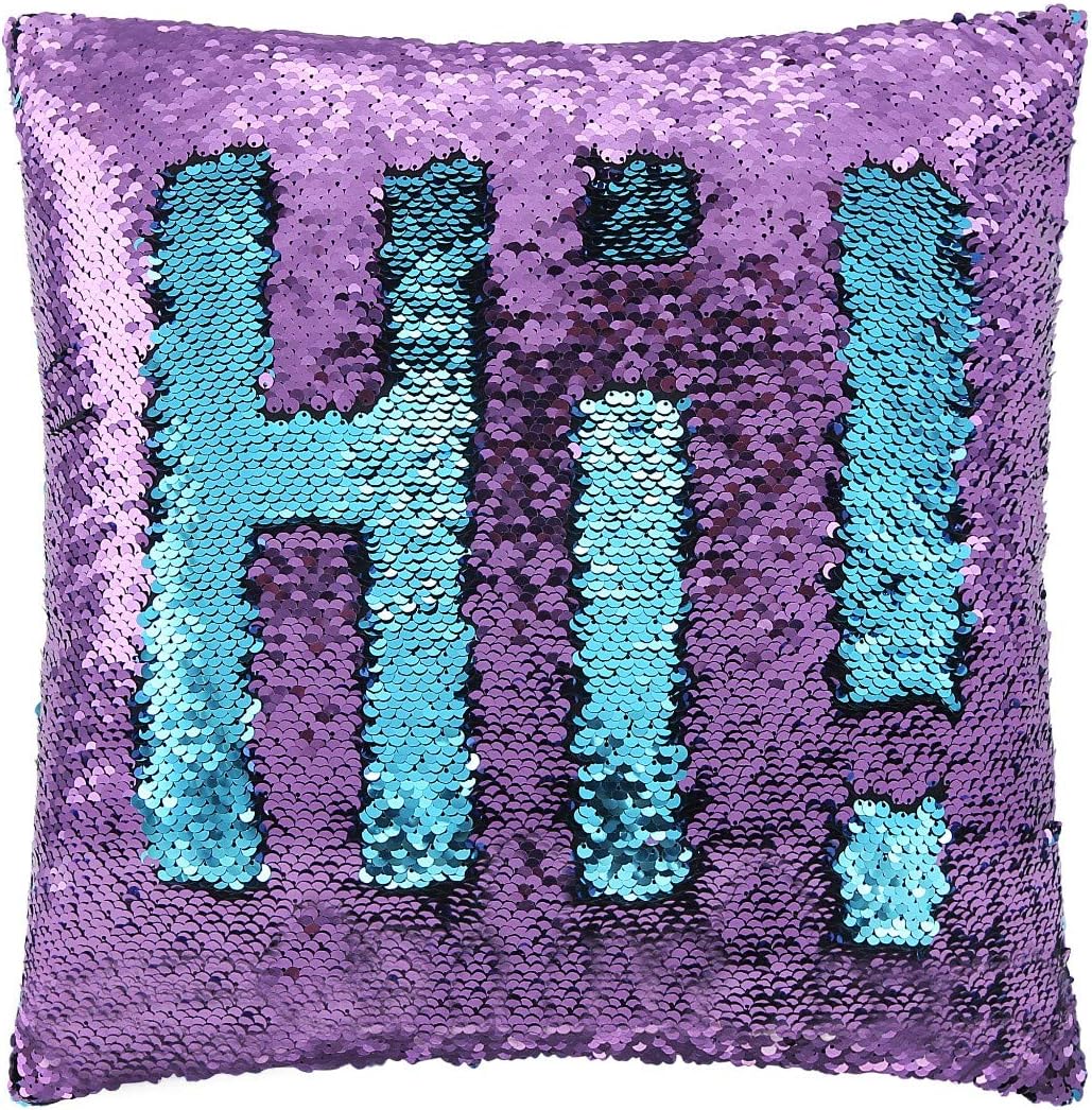 SIRENE Mermaid Pillow Reversible Sequin Pillow That Changes Color - Aqua Purple