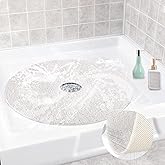 Shower Mat Non Slip, Round Shower Mat for Inside Shower, Non Slip Bathtub Mat, Fast Drying Bath Tub Mats, Loofah Mat for Shower Bathroom, Quick Drying, Resistant (White, 24 x 24 Inch)