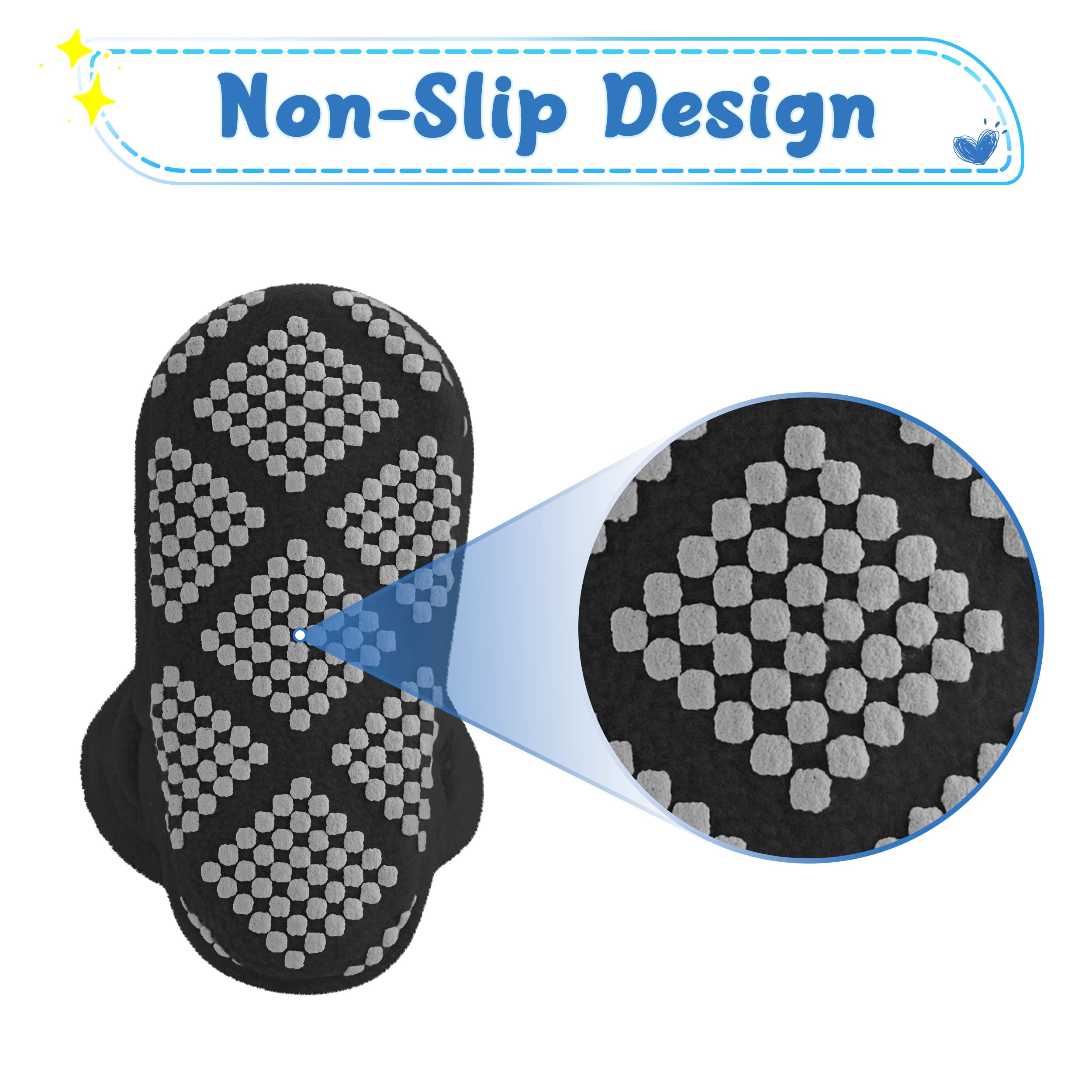 Pro Goleem Fleece Baby Booties, Warm Cozy Baby Slippers, Stay On Sock Shoes, Easy to Put on, Unisex Baby Gifts, Soft Non-Slip Adjustable Newborn Boots for Boys and Girls