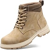 ANJOUFEMME Combat Hiking Boots for Women- Lace up Ankle Work Boots Lightweight Casual Winter Shoes for Backpacking Trekking Walking