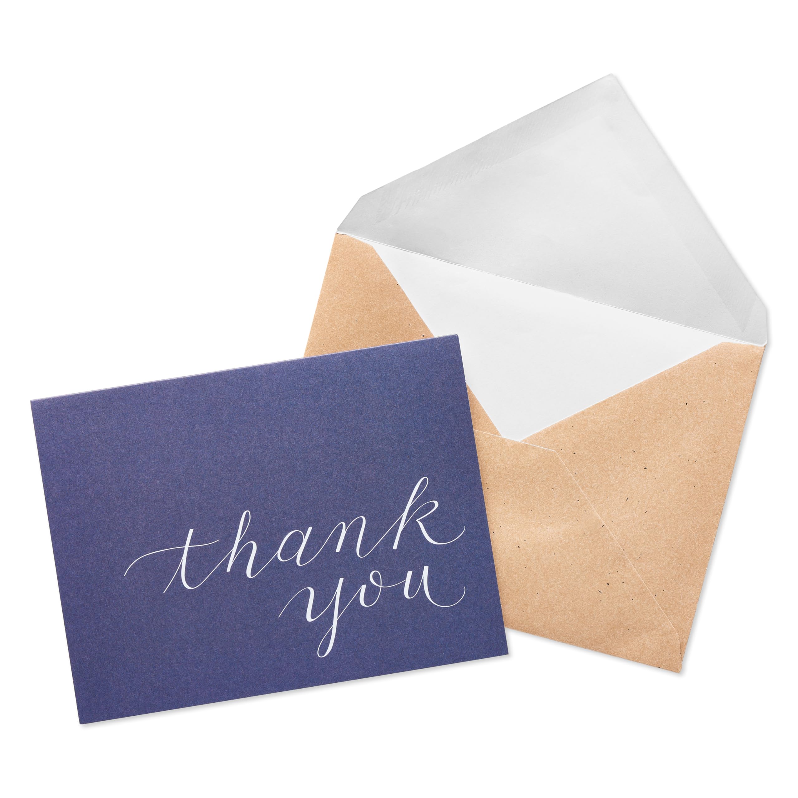 UK Greetings Multipack of 50 Thank You Cards for Him/Her/Friend - Navy Design - Perfect for Weddings, Baby Showers & Teacher Appreciation