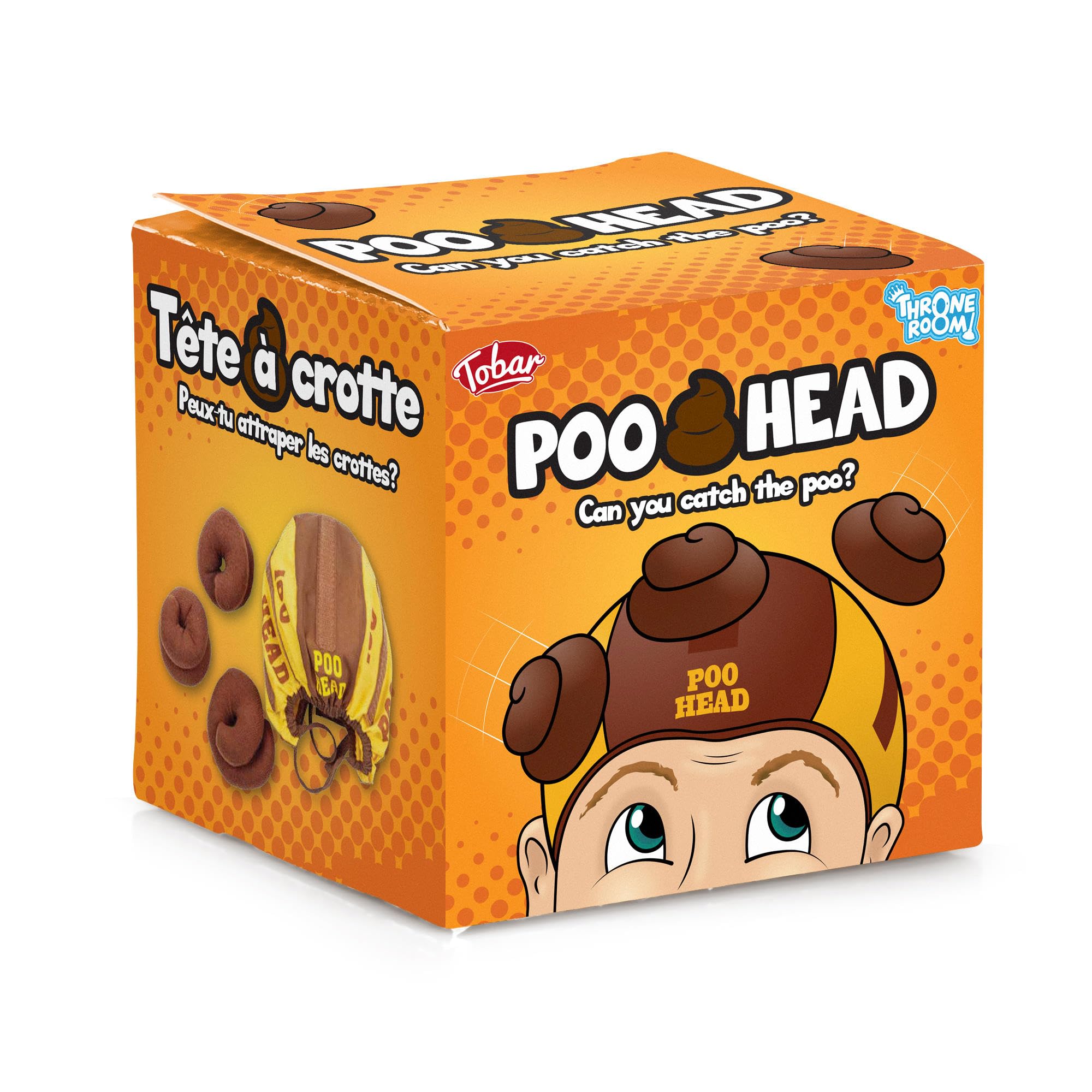 POO HEAD GAME – The Silly Catching Game for Kids & Adults | Includes Hat & 3 Plush Poops | Fun Family Party Toy, Gag Gift & Stocking Filler