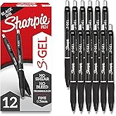 Sharpie S-Gel Pens, Fine Point (0.5mm), Black Ink, 12 count - Ideal for Writing, Journaling, Drawing, Coloring, Note-Taking, 
