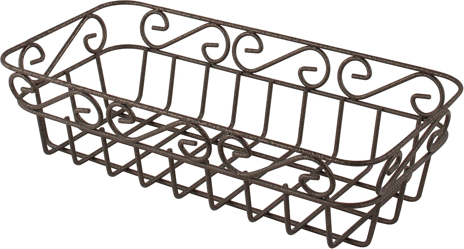 Spectrum Diversified Scroll Basket, Classic Kitchen Design for Breads, Roll, Muffin Pastries & Baked Good Storage, Traditional Style Snack & Food Holder for Serving, Bronze