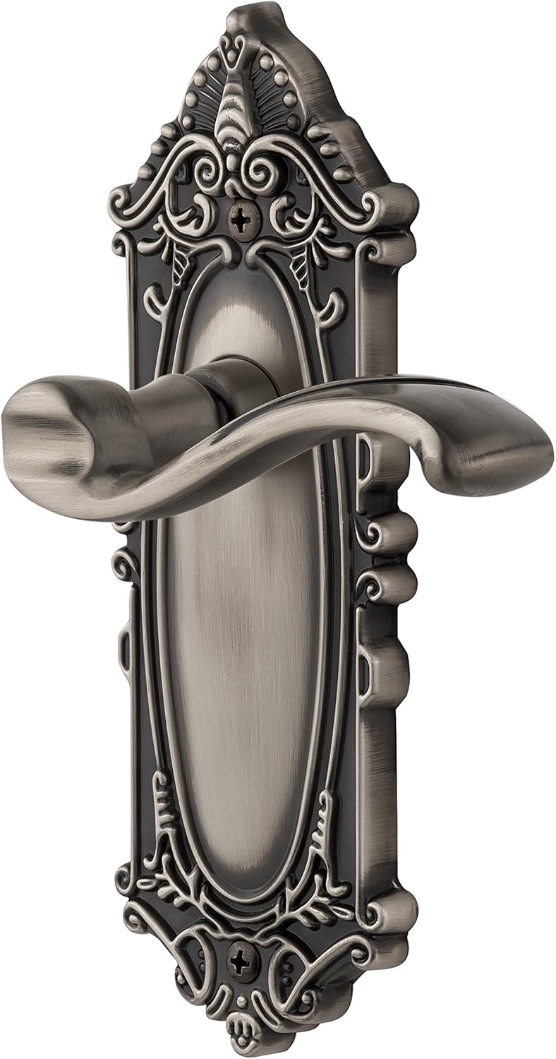 Grandeur Grande Victorian Plate with Portofino Lever, Double Dummy, Antique Pewter