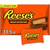 REESE'S Milk Chocolate Snack Size Peanut Butter Cups, Candy Bag, 10.5 oz
