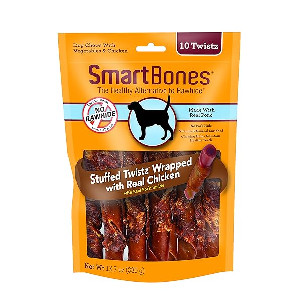 SMARTBONES CHICKEN WRAPPED STUFFED TWISTS, TREAT YOUR DOG...