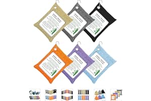 MYBMHTNB Charcoal Air Purifying Bags 6 Pack×200g Bamboo Charcoal Bags Odor Absorber, for Car Air Fresheners, Odor Eliminator for Home，Shoe Deodorizer - Colorful-Activated Charcoal Odor Absorbers