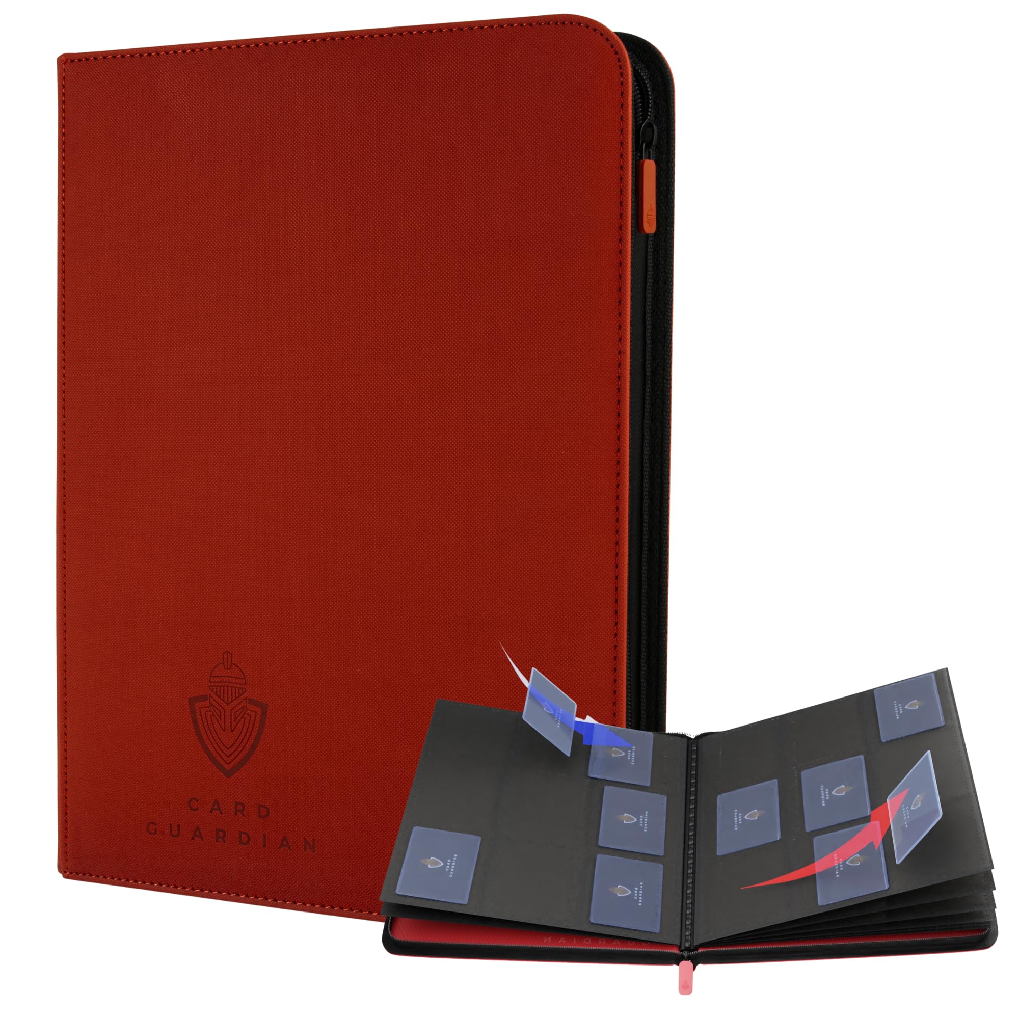 Card Guardian 9 Pocket Card Binder with Zipper – Holds 360 Cards, Side Loading Trading Card Binder for TCG & Football, Premium Card Collection (Red) — image 1