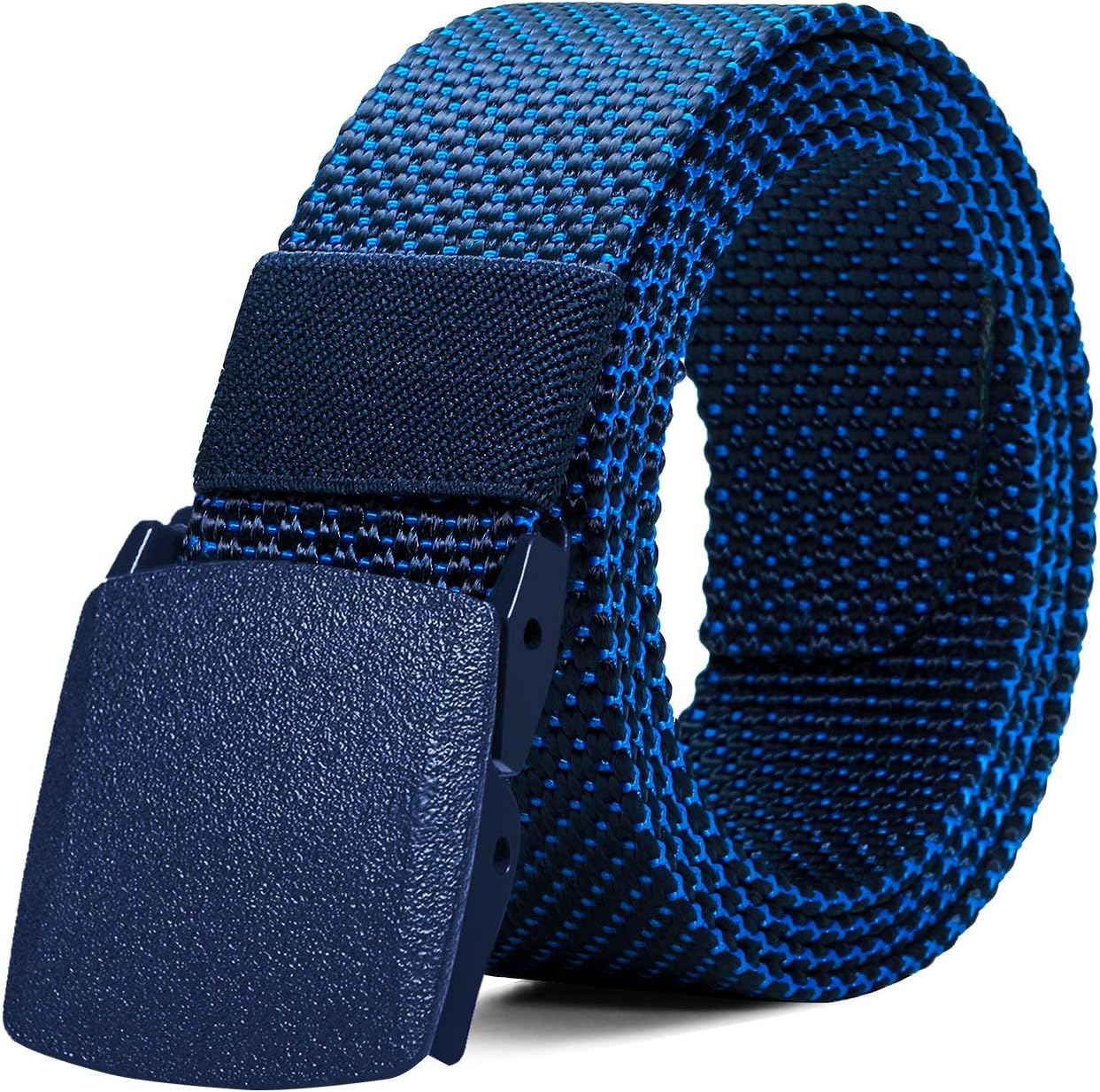 ITIEZY Mens Nylon Canvas Work Belt Military Tactical Outdoor Webbing Belt with Plastic Buckle