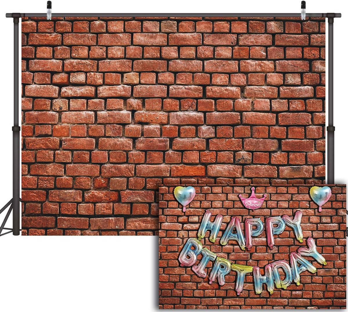 Xingouchen 9x6ft Brick Wall Photography Backdrop for Birthday Party Decoration Classic Brown Brick Wall for Picture Newborn Baby Photo Studio Props Decorations Soft Fabric Photography Background