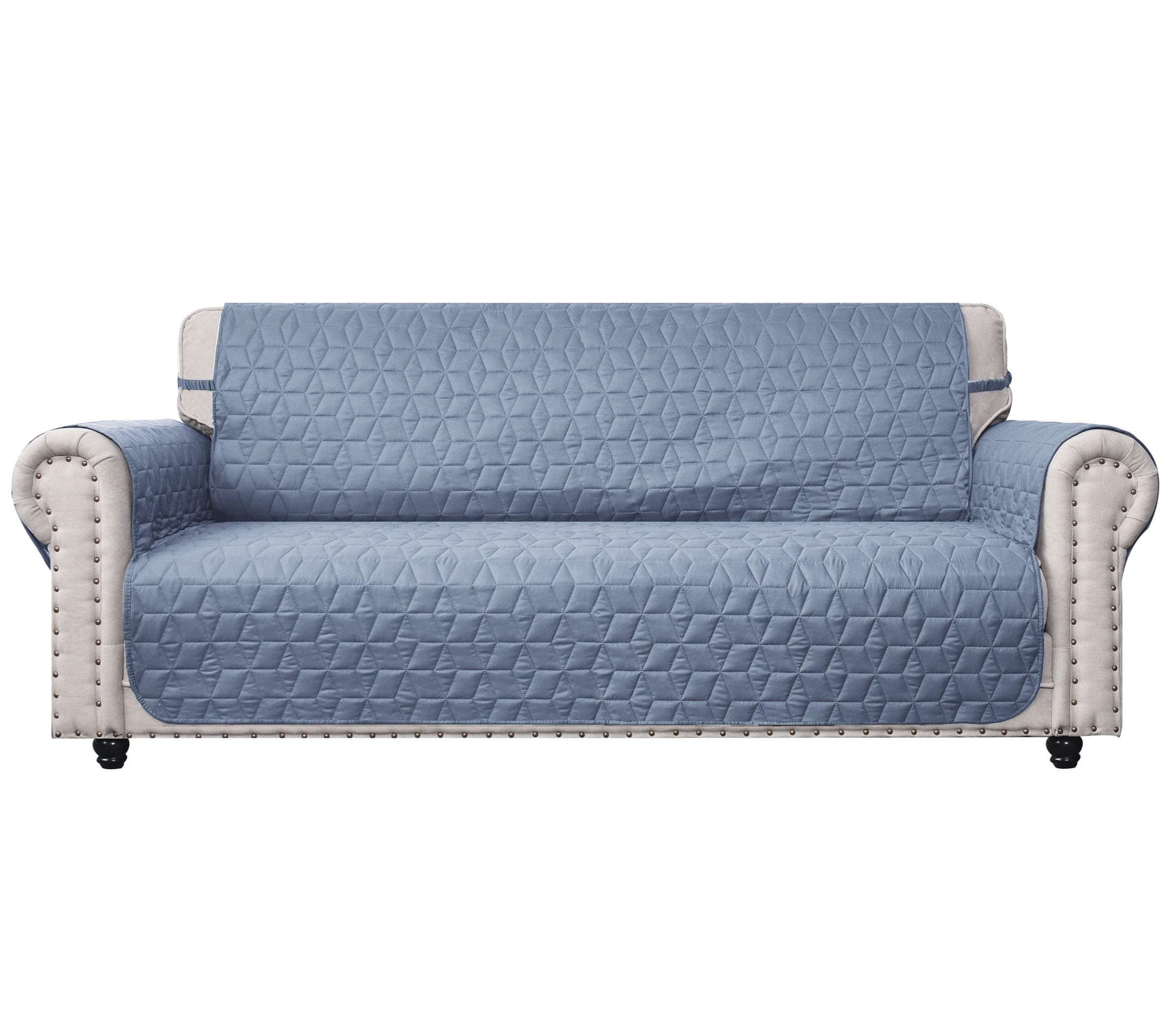 Photo 1 of Ameritex Couch Sofa Slipcover 100% Waterproof Nonslip Quilted Furniture Protector Slipcover for Dogs, Children, Pets Sofa Slipcover Machine Washable (Stone Blue, 78'')