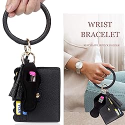 BIHRTC Wristlet Wallet Keychain with Lipstick