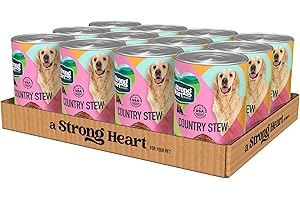 STRONGHEART A Strong Heart Wet Dog Food, Country Stew - 22 oz Cans (Pack of 12), Made in The USA with Real Beef, Carrots & Peas