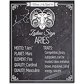 Astrology Posters - Zodiac Sign Aries, The Ram - 11x14 Unframed Art Print - Great Vintage Zodiac Poster, Astrology and Aptitude Vintage Home Wall Decor for Astrology Enthusiasts