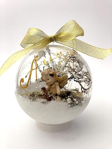 Addobbi Natalizi Handmade.Palla Di Natale Con Angioletto E Alberello Idea Regalo Per Natale Addobbi Natalizi Amazon It Handmade