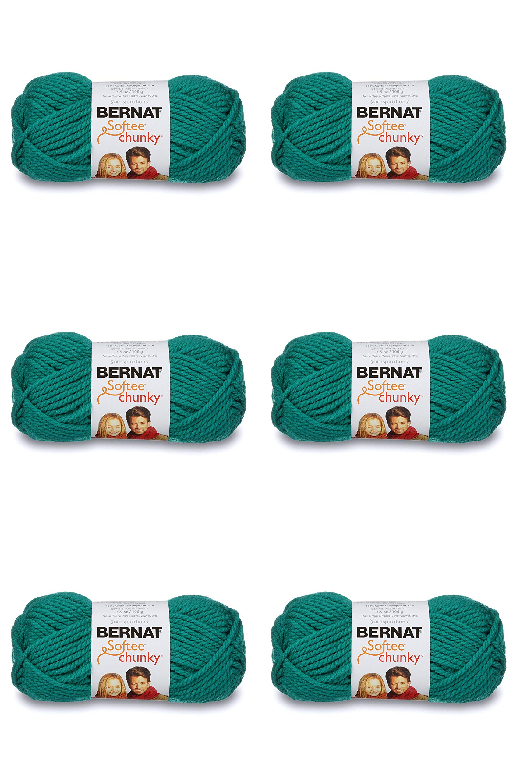 BERNAT SOFTEE CHUNKY- PACK OF 6 BALLS - 100G EACH BALL - EMERALD