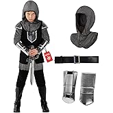 Morph Knight Costume For Boys - Black Medieval Knight Costume Kids - Warrior Halloween Costumes for Boys Renaissance