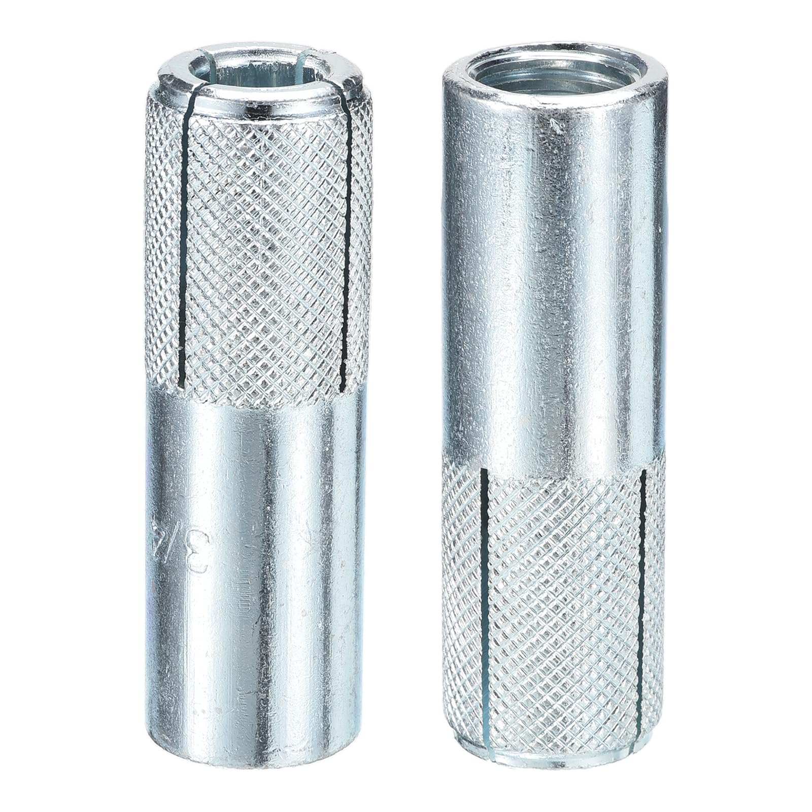 DTGN 3/4" x 3-1/8" Drop-In Anchors - 2 Pack - Good for Dry Walls Hollow Bricks Plaster - Carbon Steel Sleeve Anchors Tool Expansion Anchors - Silver