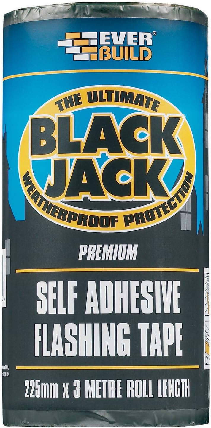 Everbuild Black Jack Strong Self Adhesive Flashing Tape - Natural Lead-Look Finish - 300mm x 10m, Lead Look, 10m x 300mm