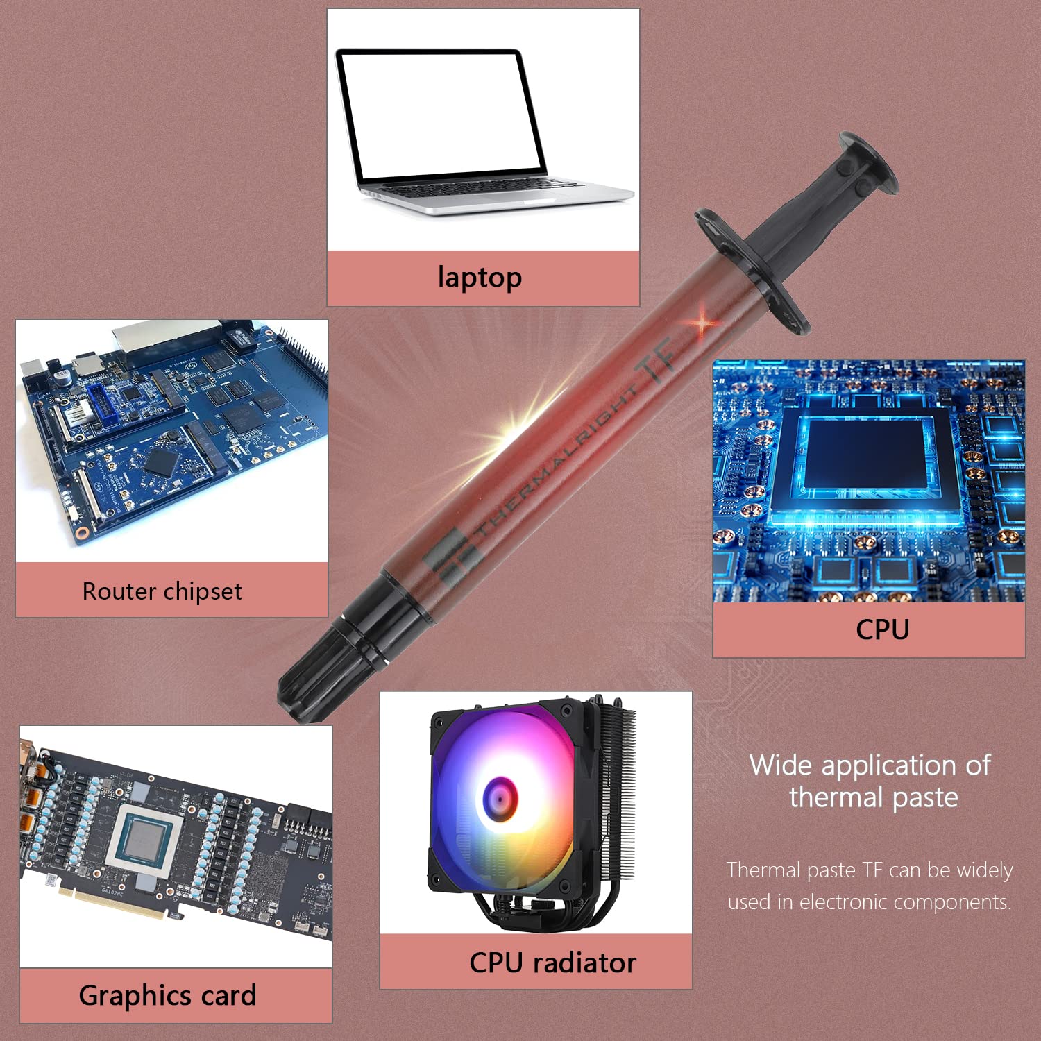 Thermalright TFX 2g Extreme Performance Thermal Compound Paste 2 Grams, 14.3W/mK, High Durability, for All Heatsinks CPU Coolers, Safe Application,with applying Tool
