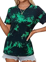 LilyCoco Women's Tie Dye Shirt Short Sleeve