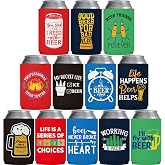 Pop Nordic Beer Themed Can Cooler - Funny Beer Gifts for Men, 12-Pack Neoprene Insulated Can Sleeves Bulk for Birthday Party Decorative Supplies