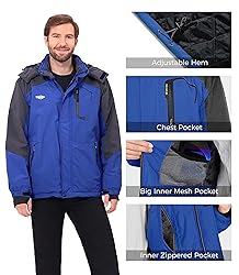 Wantdo Men's Waterproof Mountain Jacket Fleece