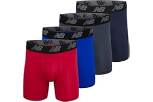 New Balance Mens 5" Performance No Fly Boxer Brief (4 Pack) Boxer Briefs