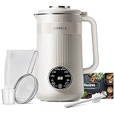 KIDISLE 8 in 1 Nut Milk Maker Machine, 32oz Self-Cleaning Automatic Blender | Almond, Soy, Oat, Coconut, Rice Paste &amp; Juice, No Soaking, 12H Delay Start + Keep Warm, Boil Water, Fresh Homemade