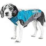 DOGHELIOS 'Altitude-Mountaineer' Wrap-Velcro Protective Waterproof Pet Dog Coat Jacket w/ Blackshark Technology, Large, Blue, Charcoal Grey, Light Grey