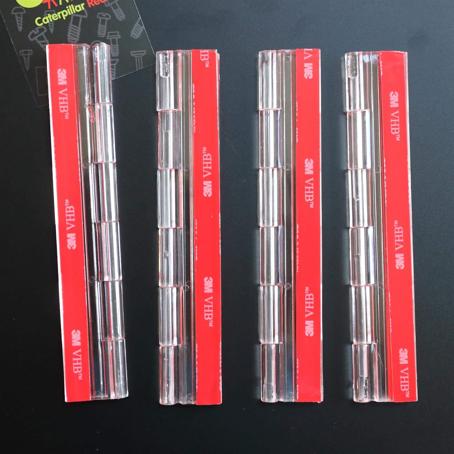 4X Acrylic Piano Hinges - No Glue Required. Transparent Clear Plastic 150mm - Image 3