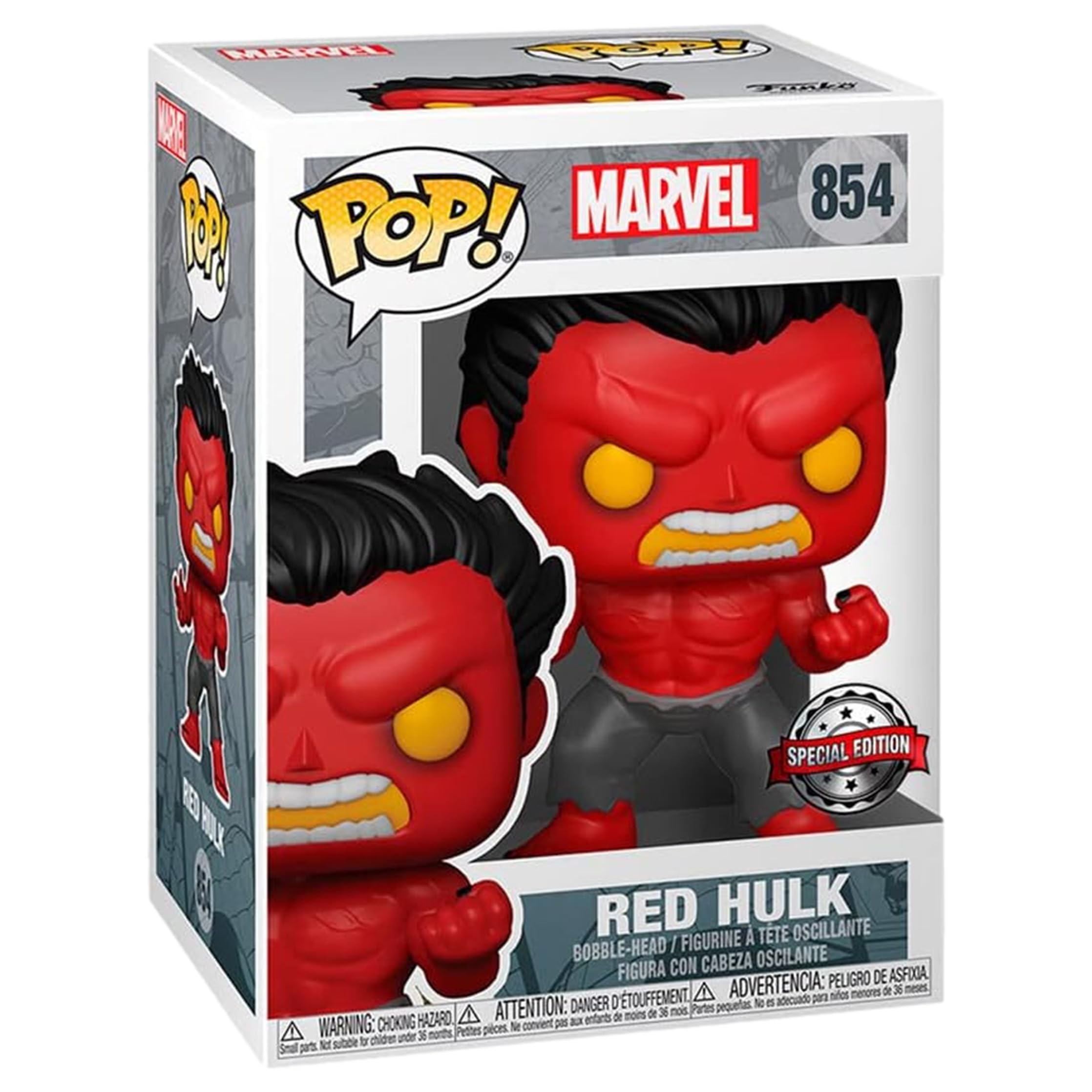 Funko POP! Marvel Red Hulk Vinyl Figur with Chase Variant - Special Edition Exclusive 854