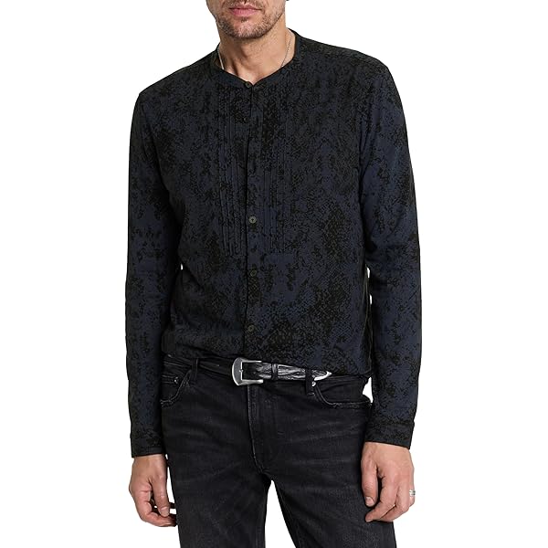 John Varvatos Men's Ross Shirt - Slim Fit Flower Print, Lightweight Tailored Button-Down