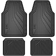 Dickies 4-Piece All-Weather Floor Mats, Trim-to-Fit Mats for Cars, Trucks, SUVs — Black