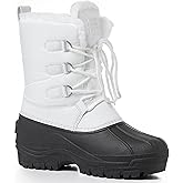 POLAR Mens Muck Lace Up Short Nylon Winter Snow Rain Lace Up Casual Duck Boots