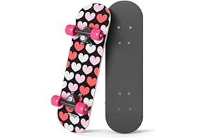 Rude Boyz 17" Micro Complete Skateboard | Maple Wood | ABEC 7 Bearings | Double Kick Concave Deck | Kids Skateboard, Ideal Toddler Cruiser Ages 2-5