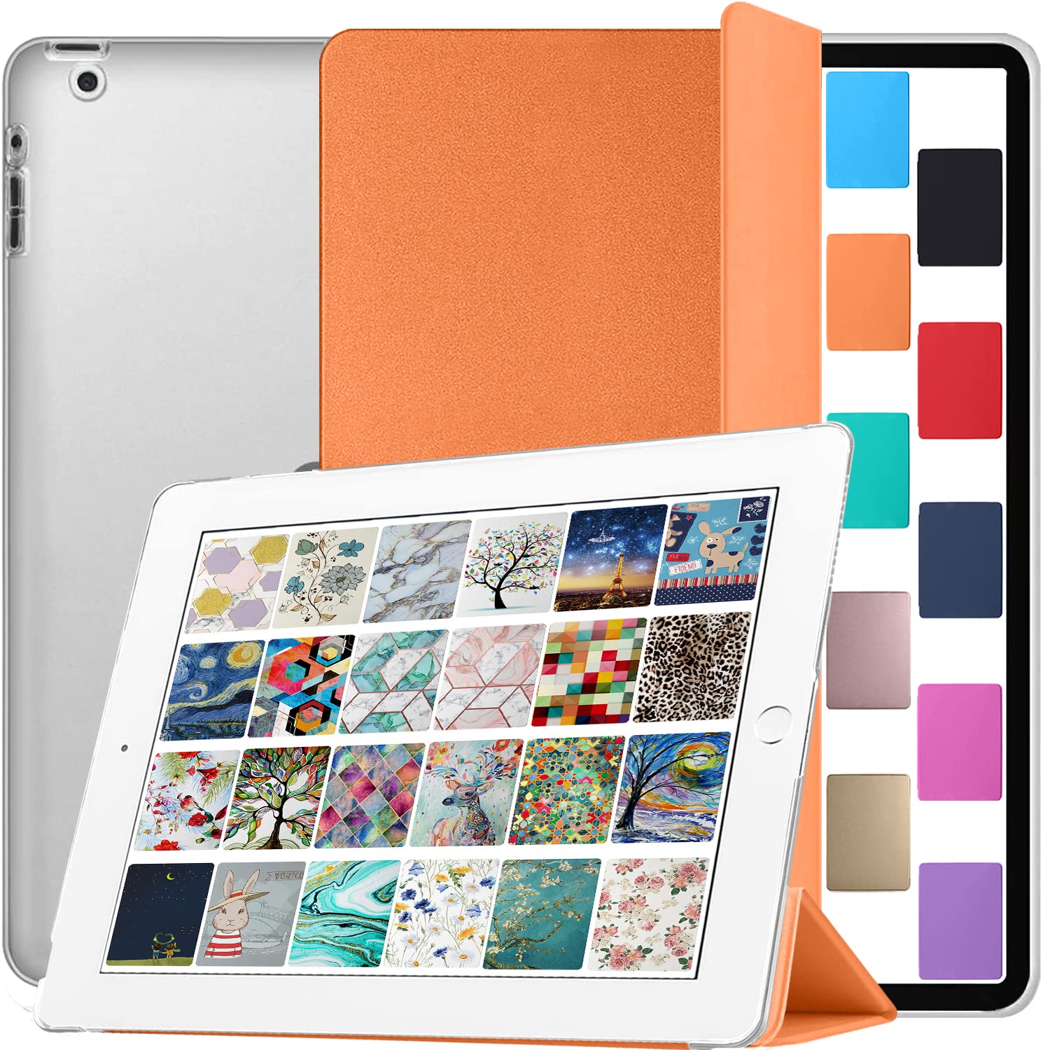 DuraSafe Cases for iPad 9.7 Inch 4 3 2 Generation [ iPad 4th 3rd 2nd OLD MODEL ] MC705B/A MD328B/A MD333B/A MD510B/A iPad Cover with Hard Back - Orange