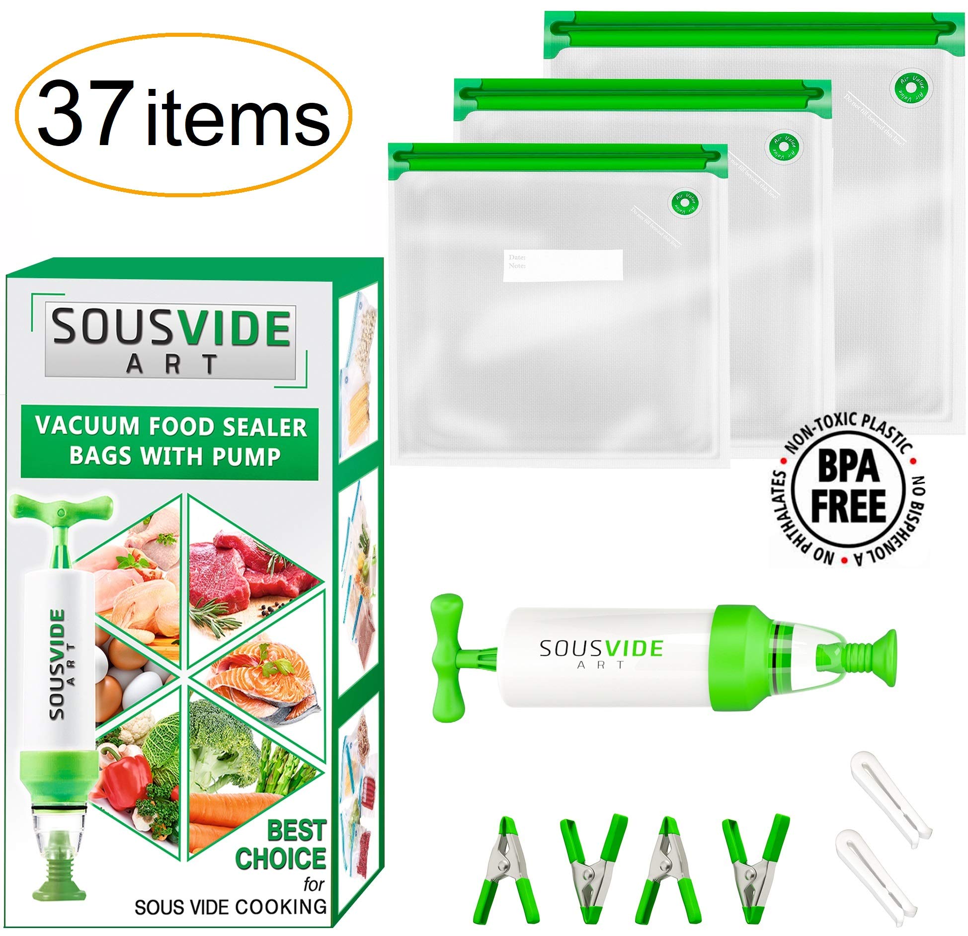 Sous Vide Bags 30 Reusable Vacuum Food Storage Bags Sous Vide Bag Kit 3