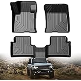 TPE All-Weather Floor Mats for Ford Bronco Sport 2021-2025,Custom Fit Car Mats(Not for Bronco & Rubberized Floor),1st & 2nd Row Protection,Durable, Odorless, Easy to Clean (3-Piece Set, Black)