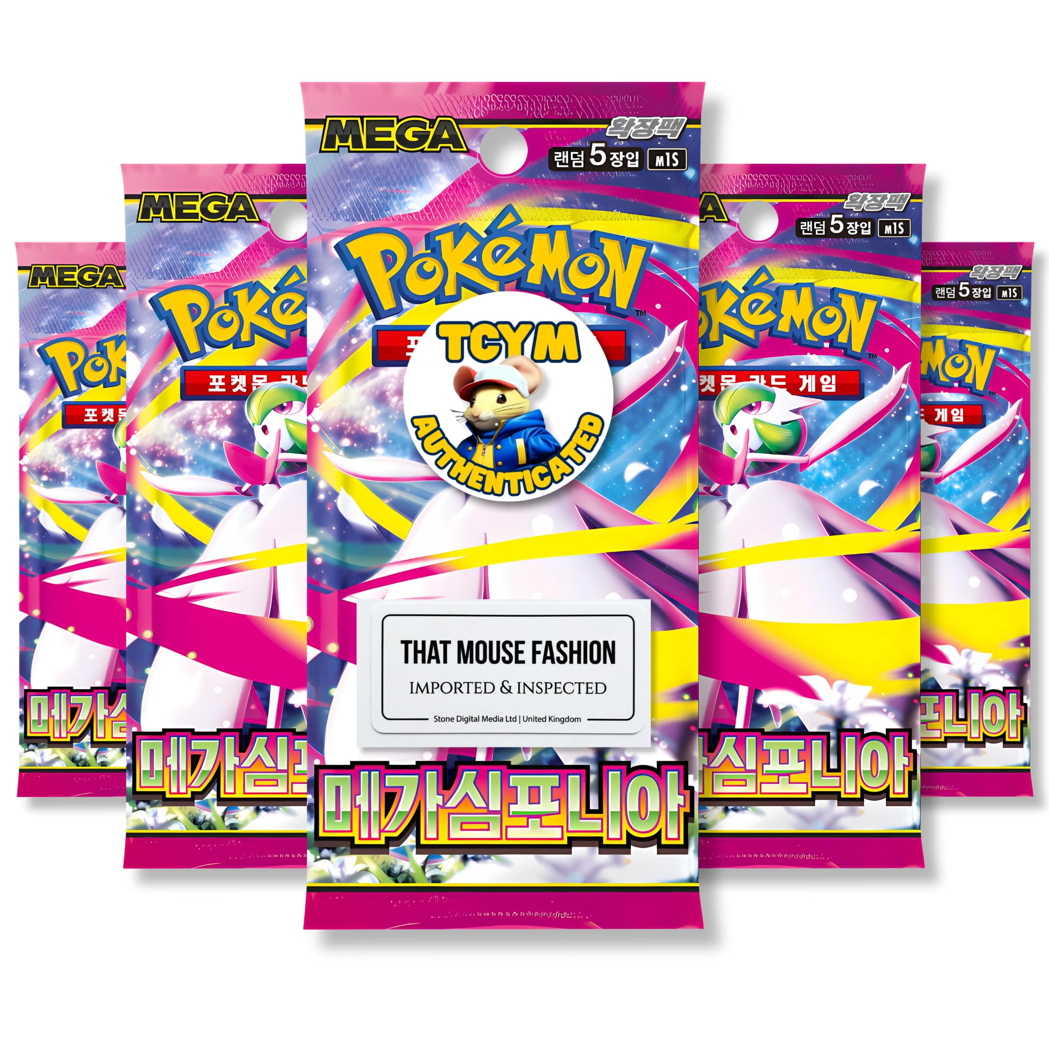 Mega Evolution Mega Symphonia Korean 5 Booster Packs | TCYM Authenticated | Korean Pokemon Cards | Pokemon Booster Packs | Pokémon TCG | That Mouse Fashion