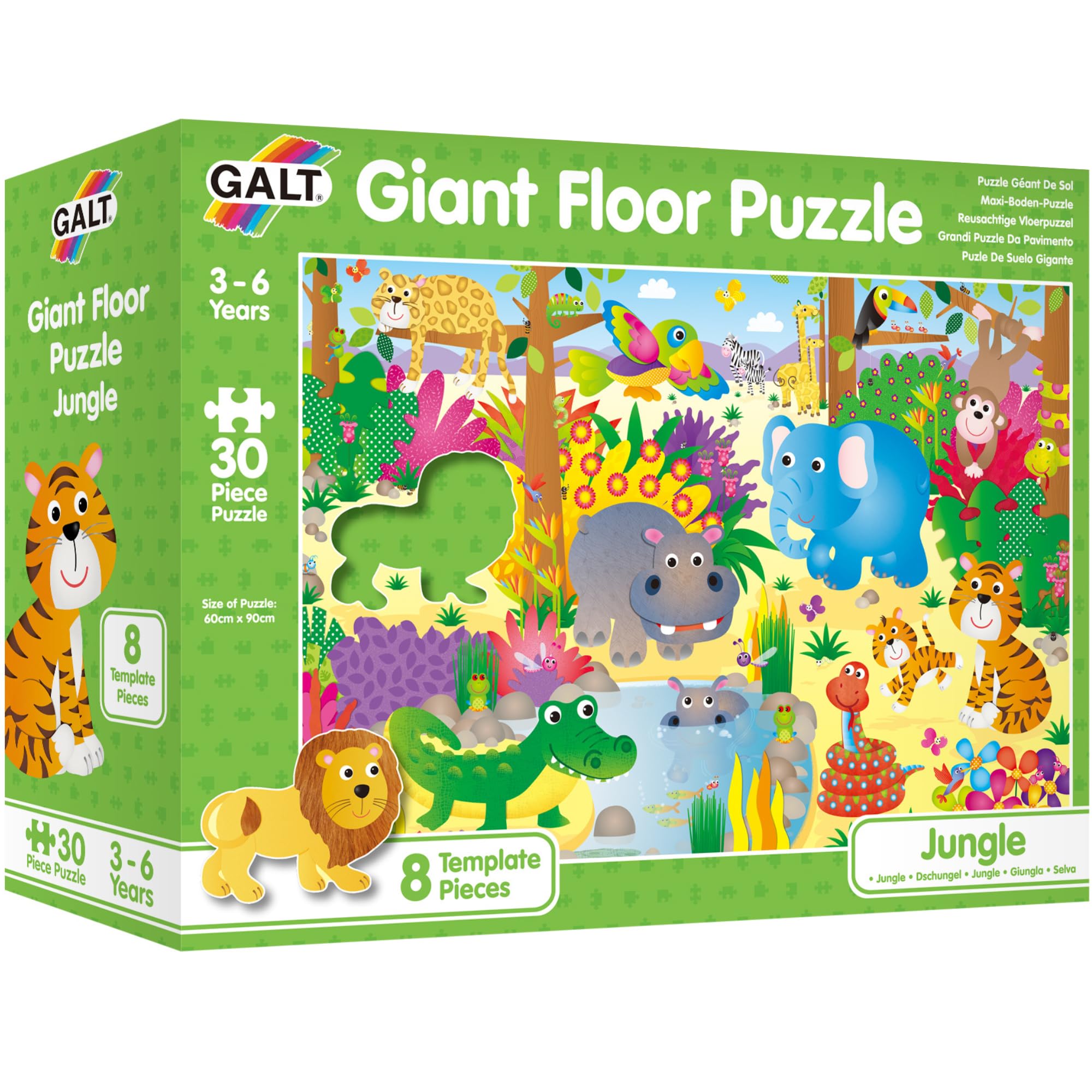Galt Toys, Giant Floor Puzzle - Jungle, Floor Puzzles for Kids, Ages 3 Years Plus