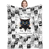 Cat Blanket Gifts for Cats Lovers Soft Flannel Cat Throw Blanket Birthday Gift Bedding Decor for Women Girls Kids Adults 50" X 40"