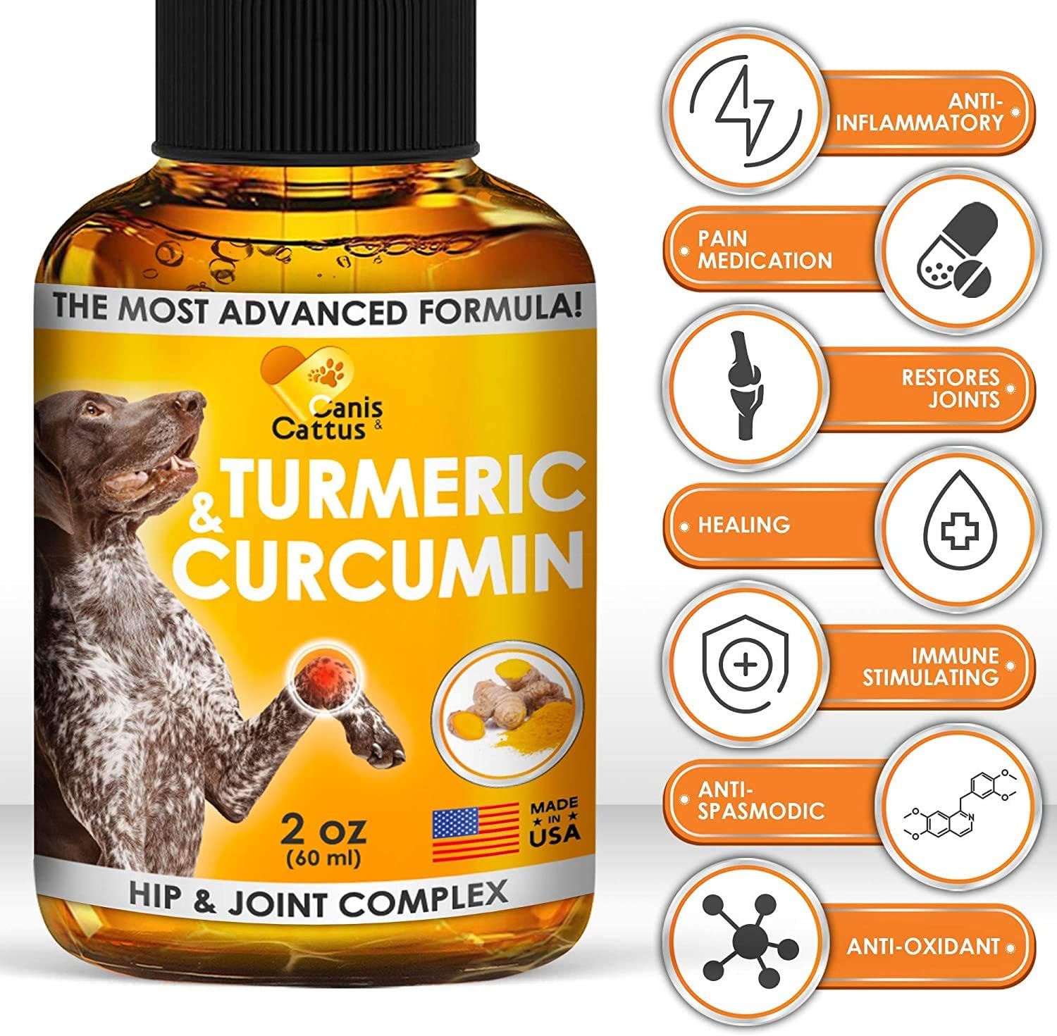 Canis&Cattus Turmeric Curcumin Drops for Dogs (2 Fl Oz) eBay