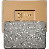 HYGGE INTERIOR LIVING Premium Engraved Stone Bath Mat - Instant Dry Non-Slip Diatomaceous Earth Shower Mat, Modern Luxury Spa Stone, Elegant Bathroom Floor Rug Decor, 23.6 x 15.4 Inches - Ash Bloom