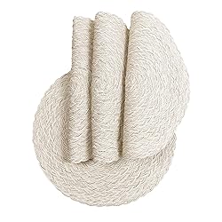 SHACOS Round Braided Placemats 15 inch Set of 6